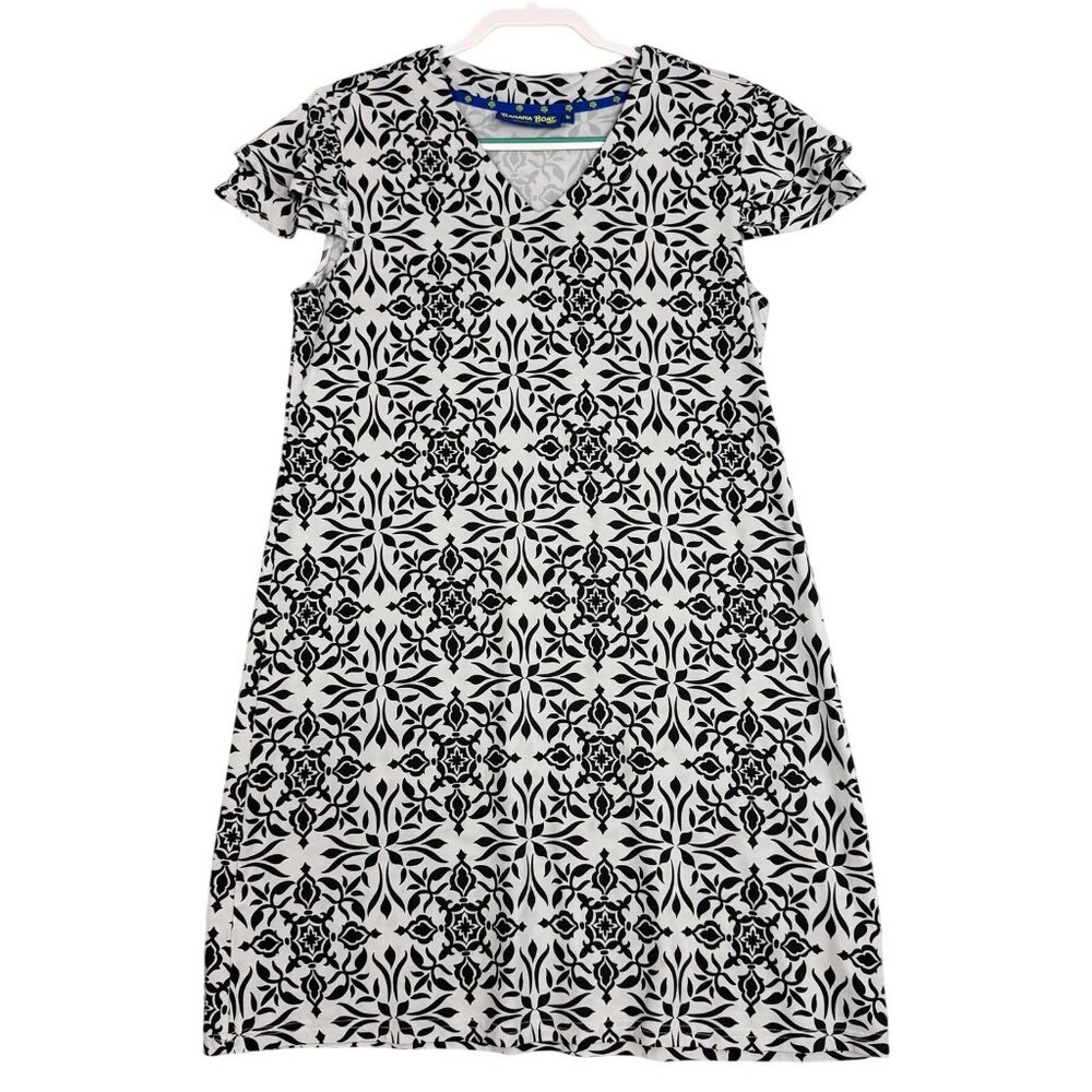 Banana Boat Dress‎ Womens Medium Black White UPF 50+ Sun Protection Cover Up